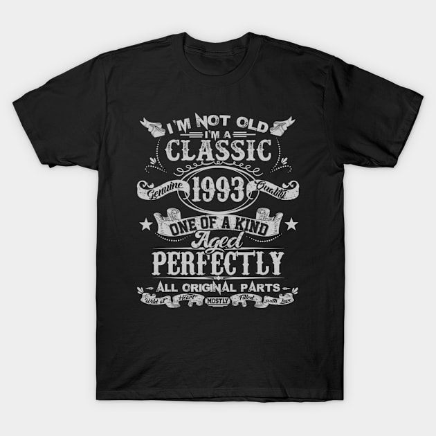 Classic 27th birthday gift for men women Vintage 1993 T-Shirt by teudasfemales